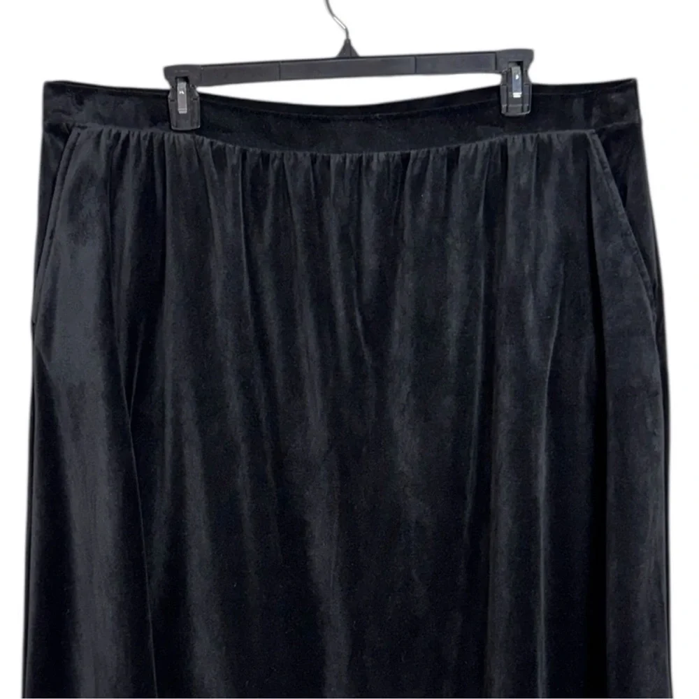 Vintage Black‎ Velvet Midi Skirt Size 3X Whimsigoth Fairy Grunge Holiday NYE